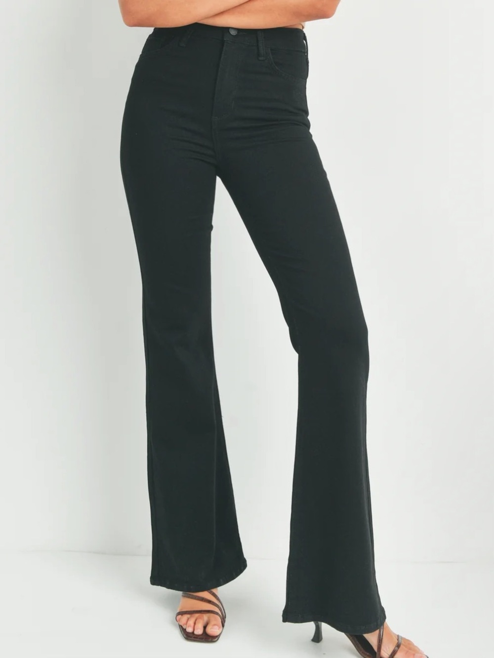 Just Black High-Rise Black Flare Jeans